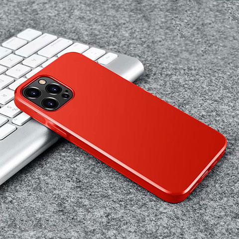 Funda Silicona Ultrafina Goma Carcasa S02 para Apple iPhone 12 Pro Max Rojo