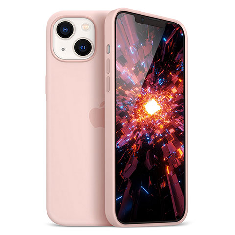 Funda Silicona Ultrafina Goma Carcasa S05 para Apple iPhone 13 Mini Oro Rosa