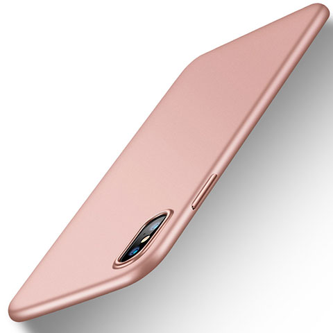 Funda Silicona Ultrafina Goma Carcasa S18 para Apple iPhone X Oro Rosa