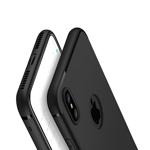 Funda Silicona Ultrafina Goma Carcasa V01 para Apple iPhone Xs Negro