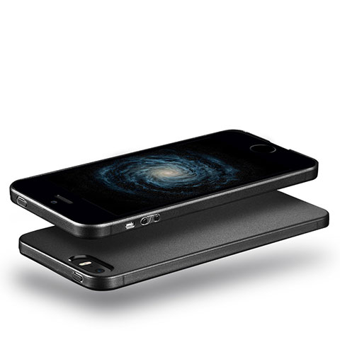 Funda Silicona Ultrafina Goma para Apple iPhone SE Negro