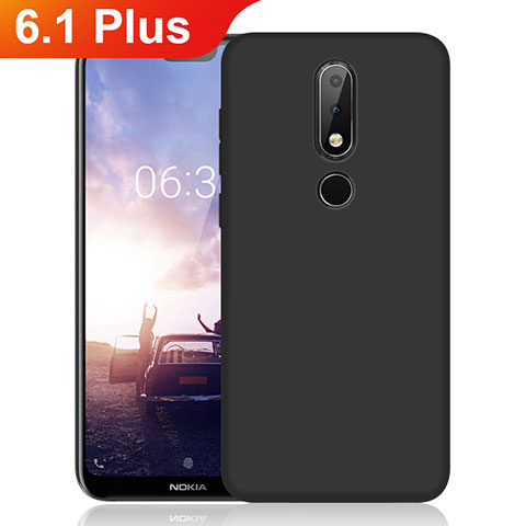 Funda Silicona Ultrafina Goma para Nokia 6.1 Plus Negro