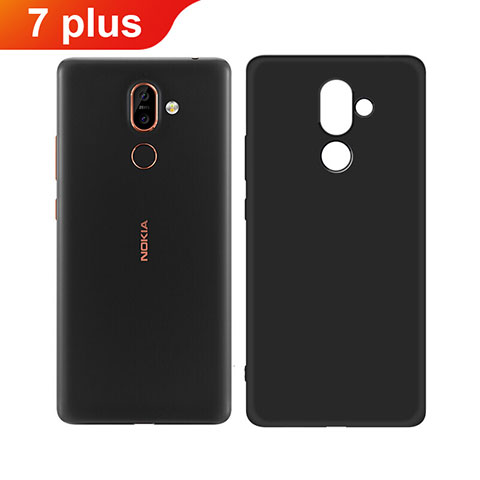 Funda Silicona Ultrafina Goma para Nokia 7 Plus Negro