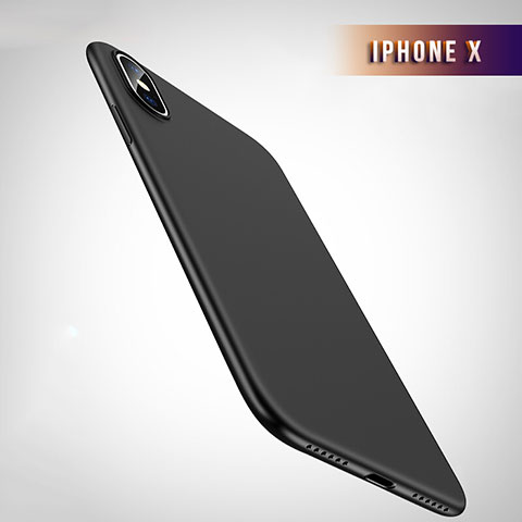 Funda Silicona Ultrafina Goma Q01 para Apple iPhone Xs Negro