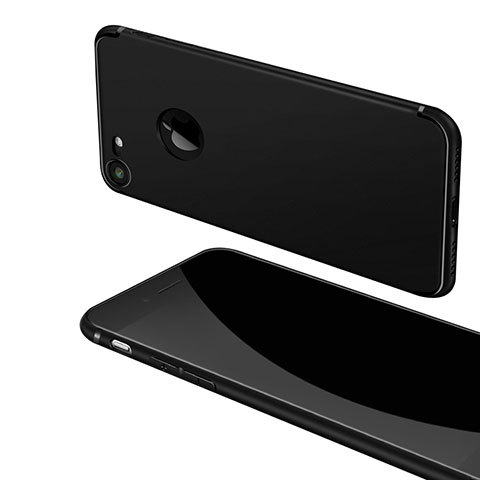 Funda Silicona Ultrafina Goma Q04 para Apple iPhone 7 Negro