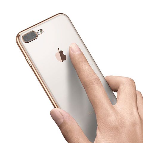 Funda Silicona Ultrafina Transparente A21 para Apple iPhone 8 Plus Oro