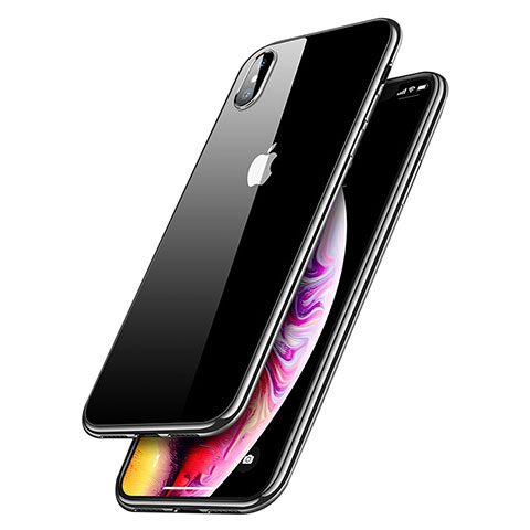 Funda Silicona Ultrafina Transparente C12 para Apple iPhone Xs Plata