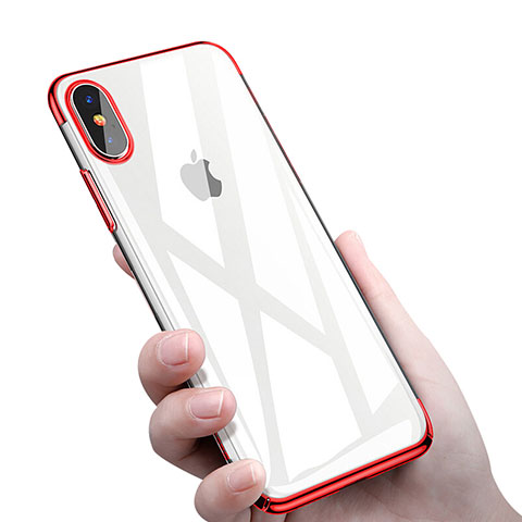 Funda Silicona Ultrafina Transparente C16 para Apple iPhone Xs Max Rojo