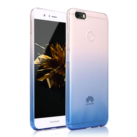 Funda Silicona Ultrafina Transparente Carcasa Gradiente para Huawei P9 Lite Mini Azul