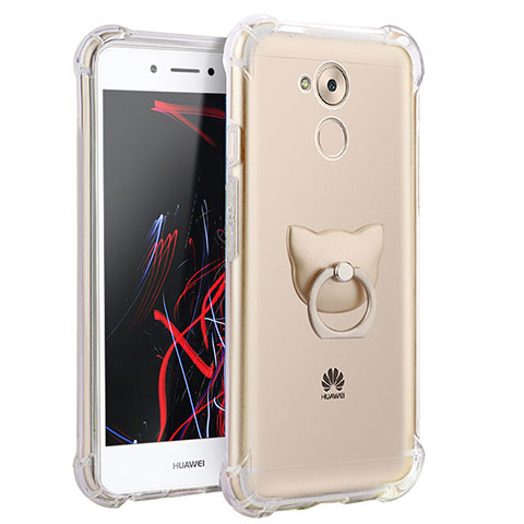 Funda Silicona Ultrafina Transparente con Anillo de dedo Soporte para Huawei Enjoy 6S Claro