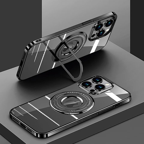 Funda Silicona Ultrafina Transparente con Mag-Safe Magnetic AC1 para Apple iPhone 13 Pro Max Negro