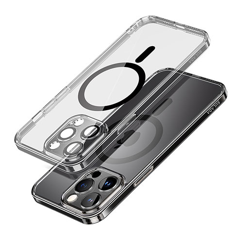 Funda Silicona Ultrafina Transparente con Mag-Safe Magnetic LD1 para Apple iPhone 14 Pro Negro