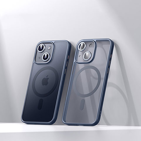 Funda Silicona Ultrafina Transparente con Mag-Safe Magnetic LD4 para Apple iPhone 14 Plus Azul