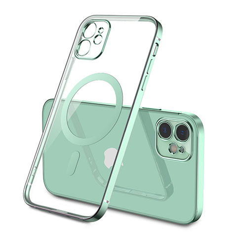Funda Silicona Ultrafina Transparente con Mag-Safe Magnetic M01 para Apple iPhone 12 Menta Verde