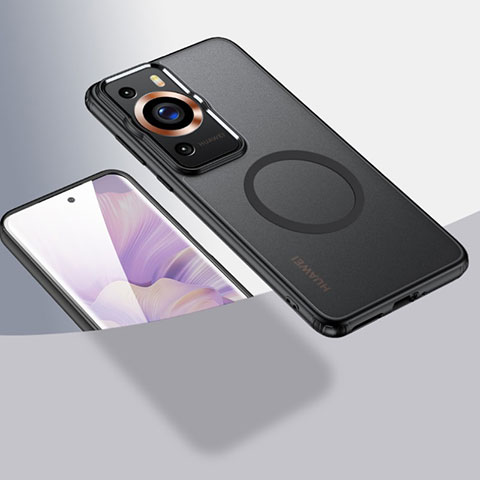 Funda Silicona Ultrafina Transparente con Mag-Safe Magnetic QK1 para Huawei P60 Negro
