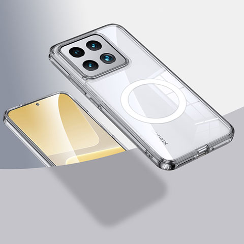 Funda Silicona Ultrafina Transparente con Mag-Safe Magnetic QK1 para Xiaomi Mi 14 5G Claro
