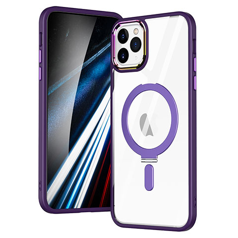 Funda Silicona Ultrafina Transparente con Mag-Safe Magnetic SD1 para Apple iPhone 11 Pro Max Morado