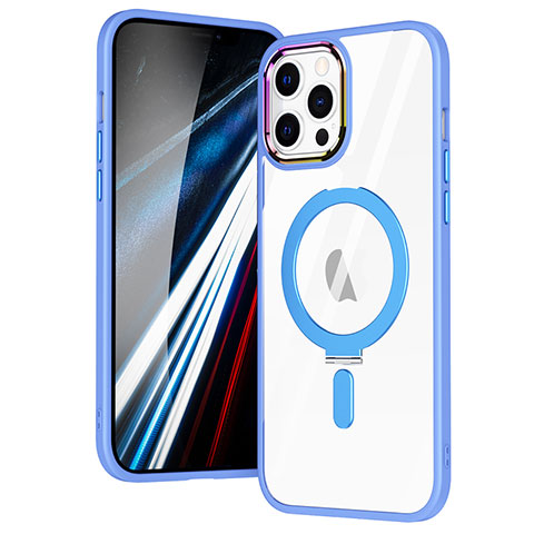 Funda Silicona Ultrafina Transparente con Mag-Safe Magnetic SD1 para Apple iPhone 12 Pro Max Azul Cielo