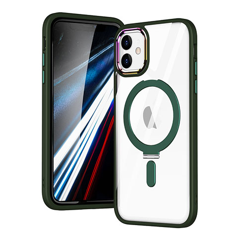 Funda Silicona Ultrafina Transparente con Mag-Safe Magnetic SD1 para Apple iPhone 12 Verde