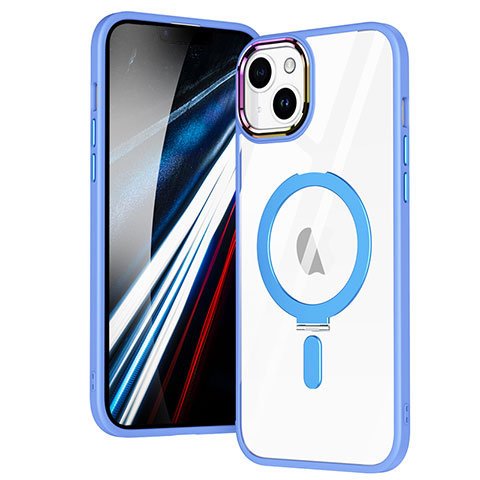 Funda Silicona Ultrafina Transparente con Mag-Safe Magnetic SD1 para Apple iPhone 13 Azul Cielo