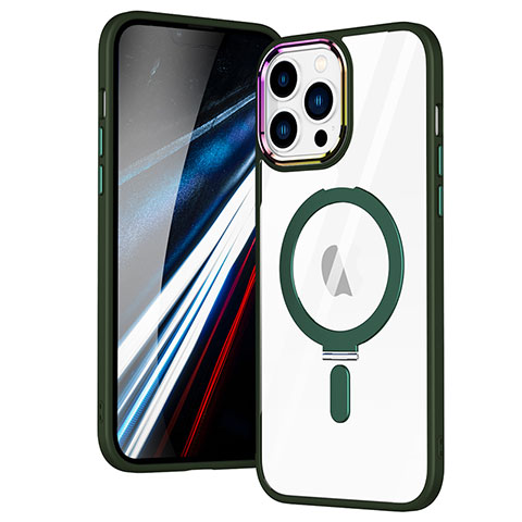 Funda Silicona Ultrafina Transparente con Mag-Safe Magnetic SD1 para Apple iPhone 13 Pro Verde