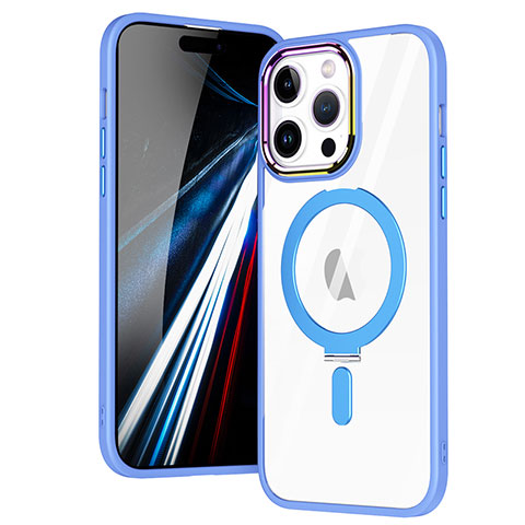Funda Silicona Ultrafina Transparente con Mag-Safe Magnetic SD1 para Apple iPhone 14 Pro Azul Cielo