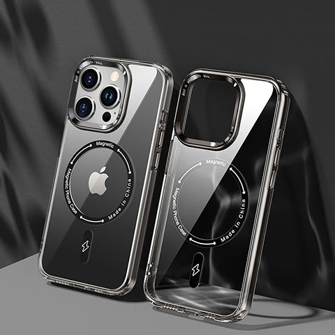 Funda Silicona Ultrafina Transparente con Mag-Safe Magnetic TB1 para Apple iPhone 14 Pro Max Gris