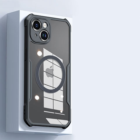 Funda Silicona Ultrafina Transparente con Mag-Safe Magnetic XD3 para Apple iPhone 15 Negro