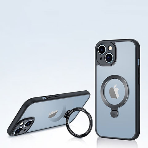 Funda Silicona Ultrafina Transparente con Mag-Safe Magnetic XD4 para Apple iPhone 15 Plus Negro