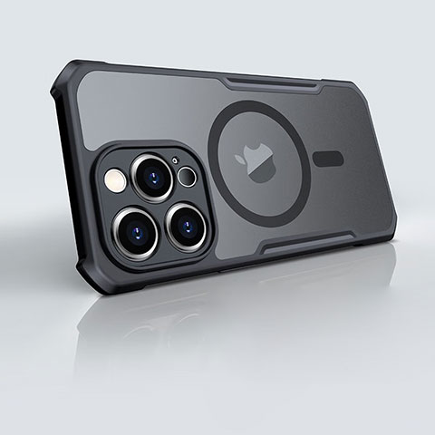 Funda Silicona Ultrafina Transparente con Mag-Safe Magnetic XD6 para Apple iPhone 14 Pro Negro