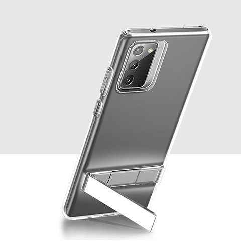 Funda Silicona Ultrafina Transparente con Soporte para Samsung Galaxy Note 20 5G Claro
