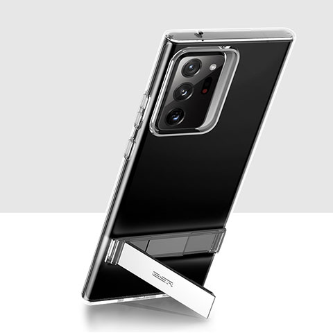 Funda Silicona Ultrafina Transparente con Soporte para Samsung Galaxy Note 20 Ultra 5G Claro