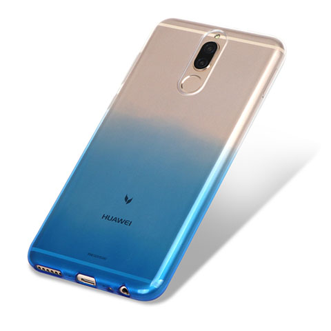 Funda Silicona Ultrafina Transparente Gradiente G01 para Huawei Mate 10 Lite Azul