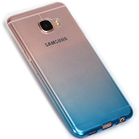 Funda Silicona Ultrafina Transparente Gradiente G01 para Samsung Galaxy C5 SM-C5000 Azul