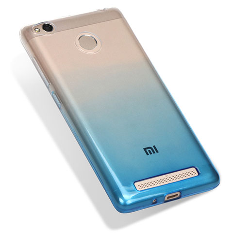 Funda Silicona Ultrafina Transparente Gradiente G01 para Xiaomi Redmi 3 Pro Azul