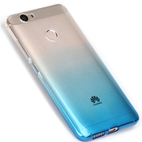 Funda Silicona Ultrafina Transparente Gradiente para Huawei Nova Azul