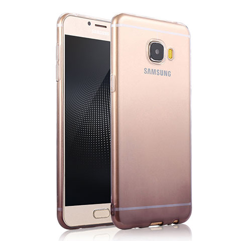 Funda Silicona Ultrafina Transparente Gradiente para Samsung Galaxy C5 SM-C5000 Gris