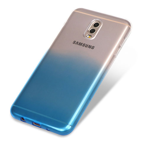 Funda Silicona Ultrafina Transparente Gradiente para Samsung Galaxy C7 (2017) Azul