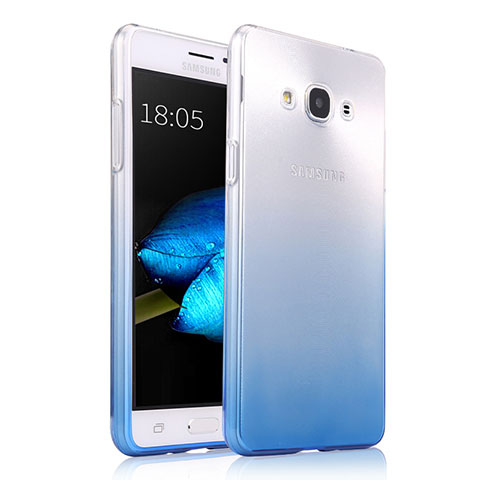 Funda Silicona Ultrafina Transparente Gradiente para Samsung Galaxy J3 Pro (2016) J3110 Azul