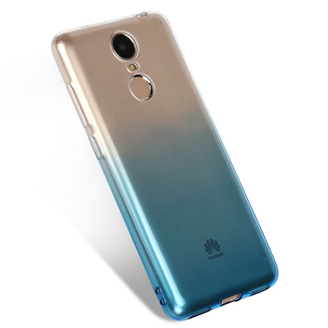 Funda Silicona Ultrafina Transparente Gradiente Q01 para Huawei Enjoy 6 Azul