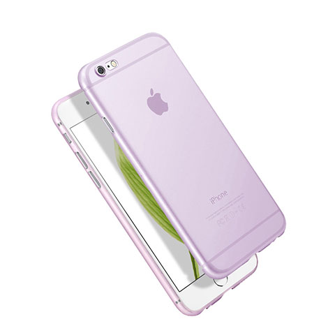 Funda Silicona Ultrafina Transparente Mate para Apple iPhone 6S Plus Morado