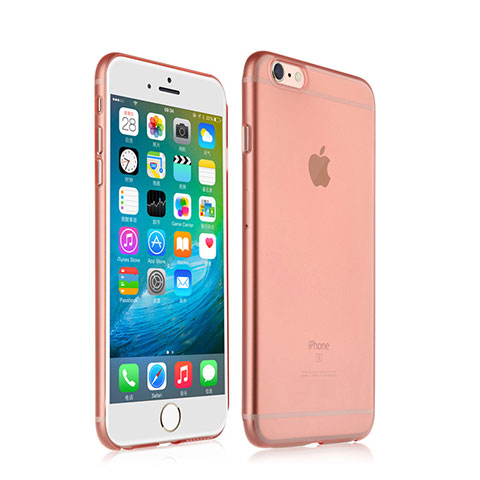 Funda Silicona Ultrafina Transparente Mate para Apple iPhone 6S Plus Oro Rosa
