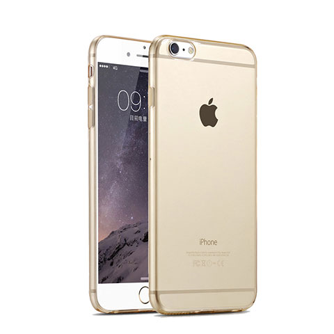 Funda Silicona Ultrafina Transparente para Apple iPhone 6 Oro