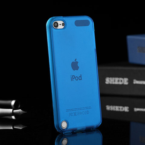 Funda Silicona Ultrafina Transparente para Apple iPod Touch 5 Azul