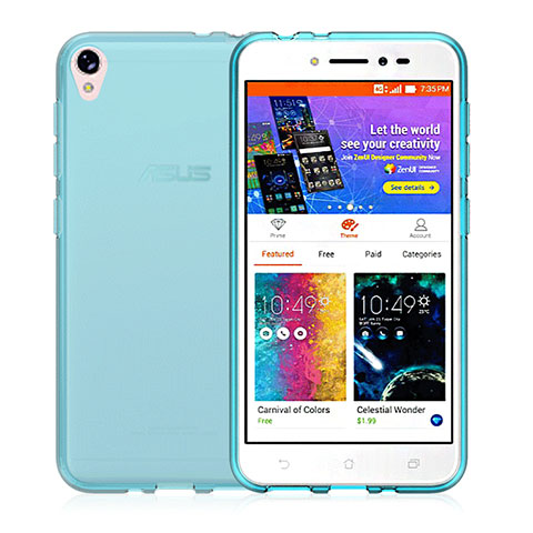 Funda Silicona Ultrafina Transparente para Asus Zenfone Live ZB501KL Azul