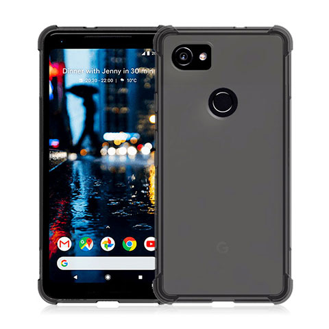 Funda Silicona Ultrafina Transparente para Google Pixel 2 XL Gris