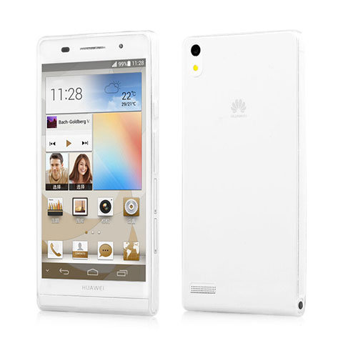 Funda Silicona Ultrafina Transparente para Huawei Ascend P6 Blanco