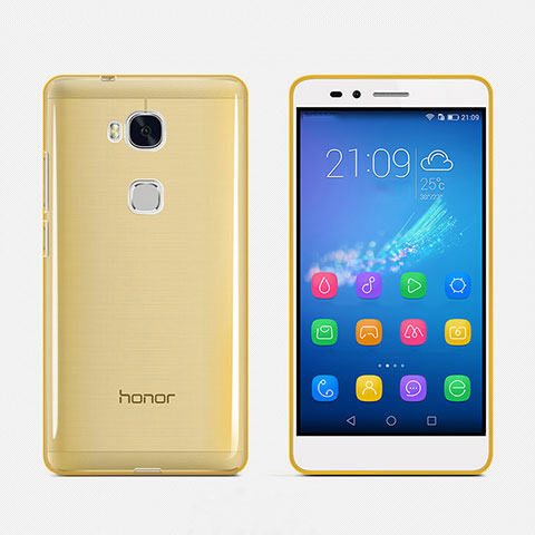 Funda Silicona Ultrafina Transparente para Huawei Honor 5X Oro