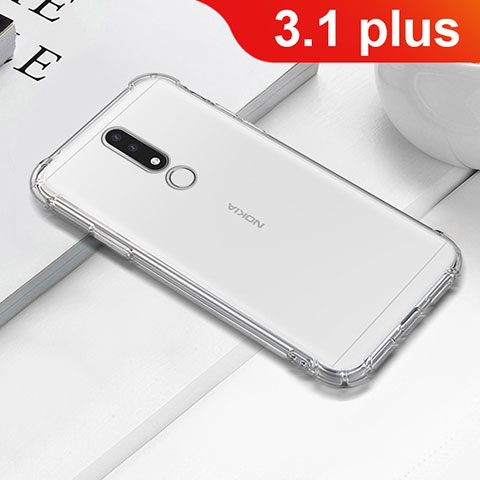 Funda Silicona Ultrafina Transparente T02 para Nokia 3.1 Plus Claro