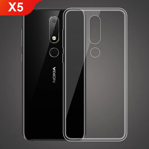 Funda Silicona Ultrafina Transparente T02 para Nokia X5 Claro